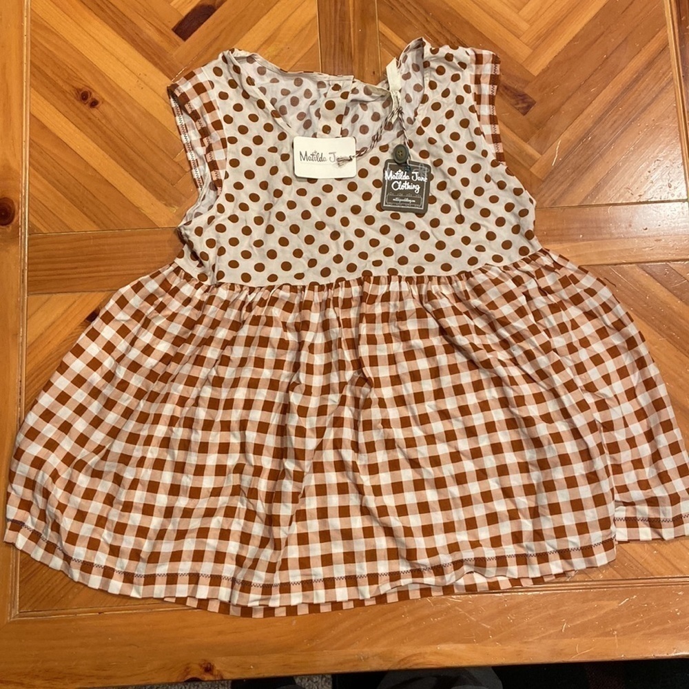 Womens Matilda Jane Feeling Collegiate Orange and White Checkered Top in Size M
